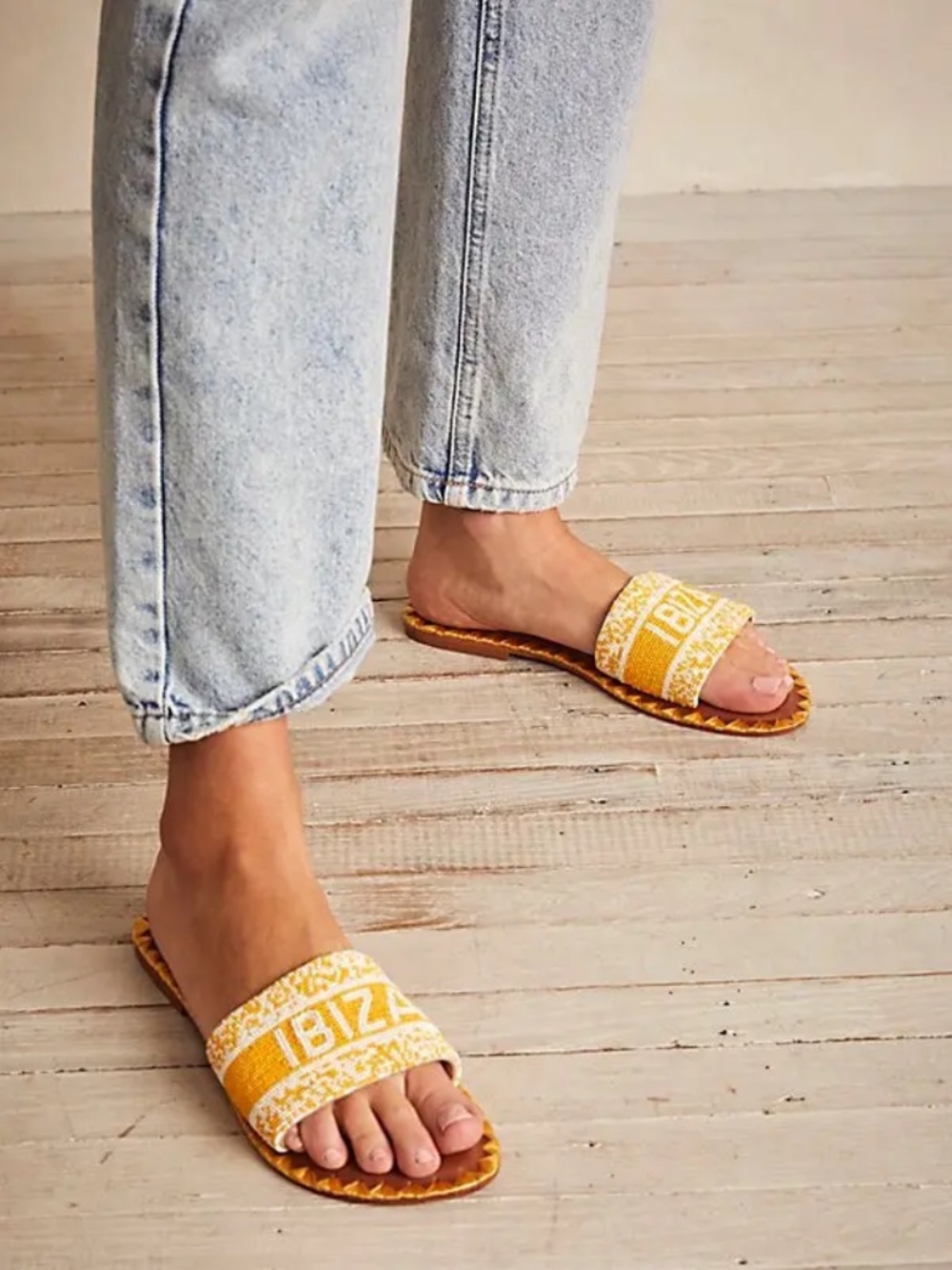 FREE PEOPLE DE SIENA IBIZA BEADED SLIDE SANDAL 39